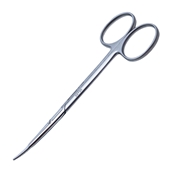 Ragnell Dissecting Scissors Curved Blunt Blades With Special Flat Points for Dissecting the Skin Overall Length  5" (125mm) Known As Kilner Ragnell With Precision Two Tone Finish Country Of Origin Germany 